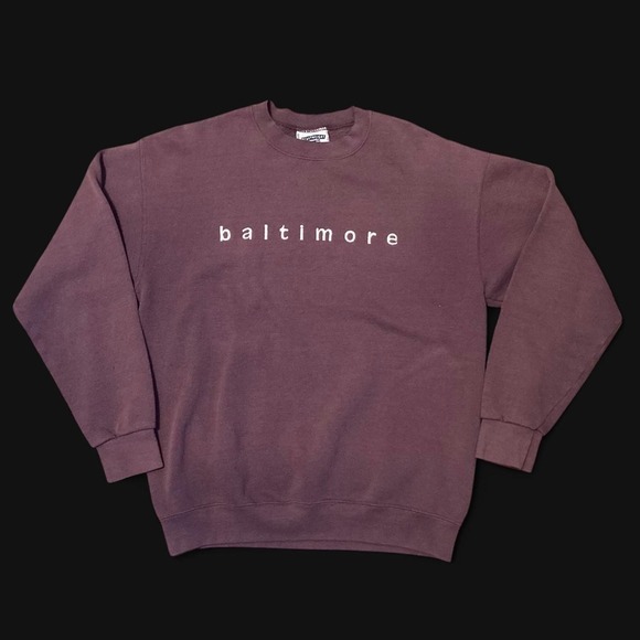 lee sport Other - Vintage 90s Lee Sport Baltimore fleece crewneck plum sun faded M/21